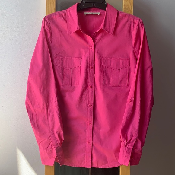 LOFT | Hot Pink Utility Shirt • Small - Picture 2 of 4